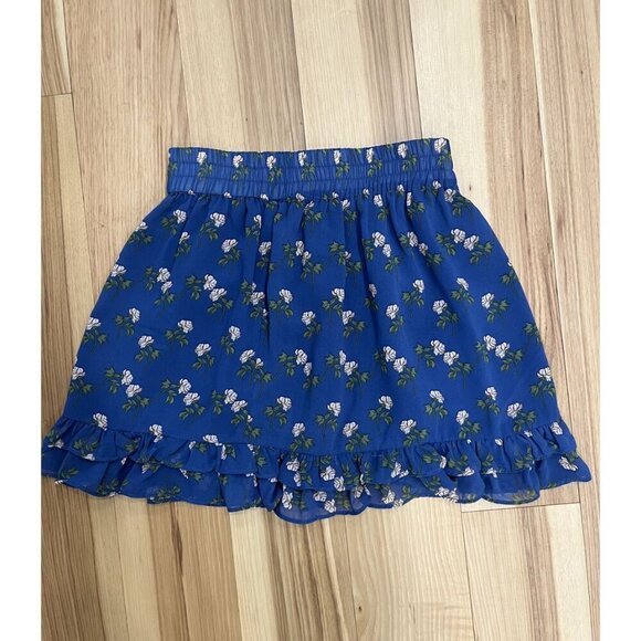 Another Look Floral Ruffle Mini Skirt Size 10  Blue - Picture 4 of 4